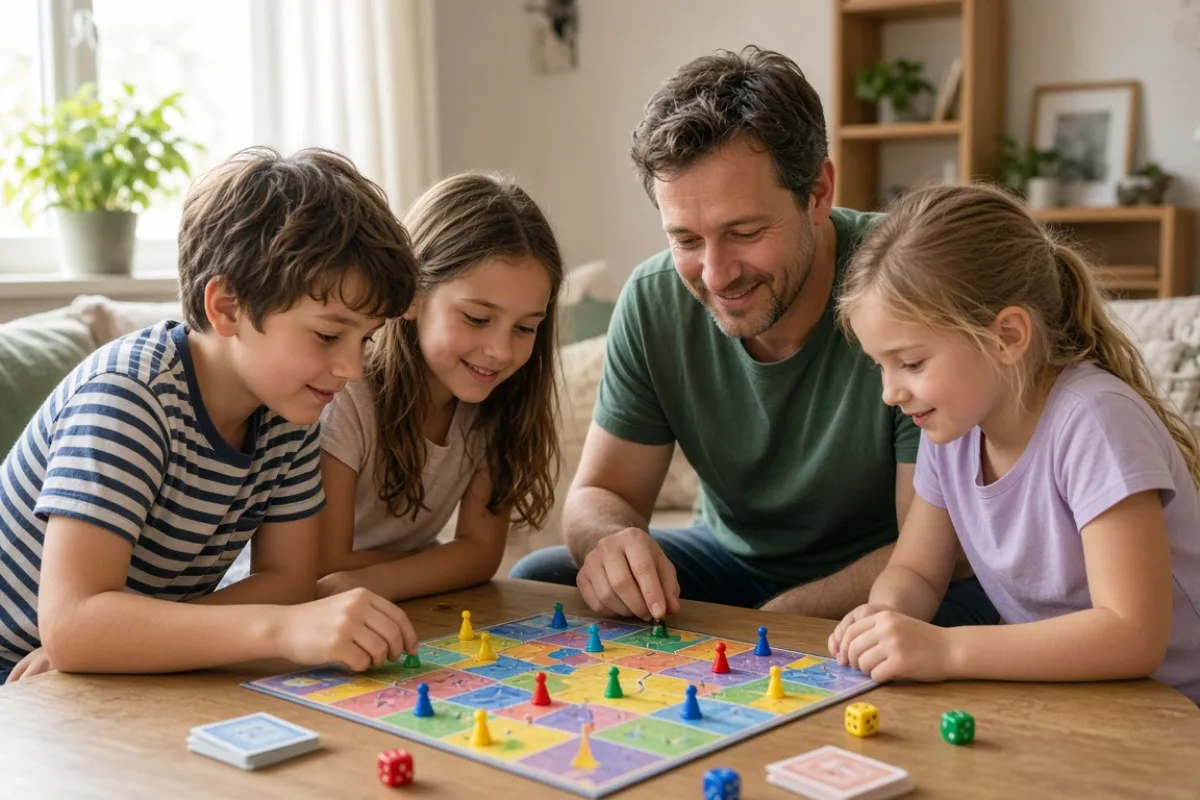 Çocuklara kazanmayı ve kaybetmeyi öğretmek için aile oyunu