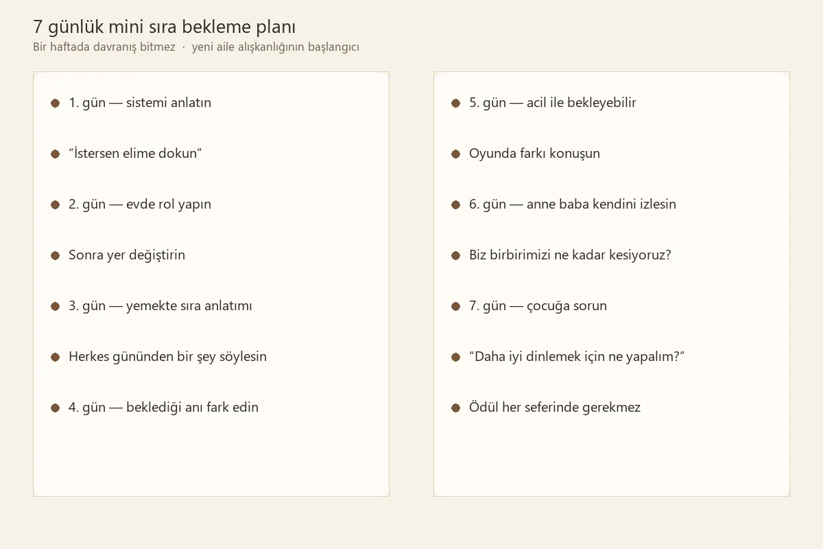 Çocuğa söz kesmeden konuşmayı öğretmek için yedi günlük uygulama planı