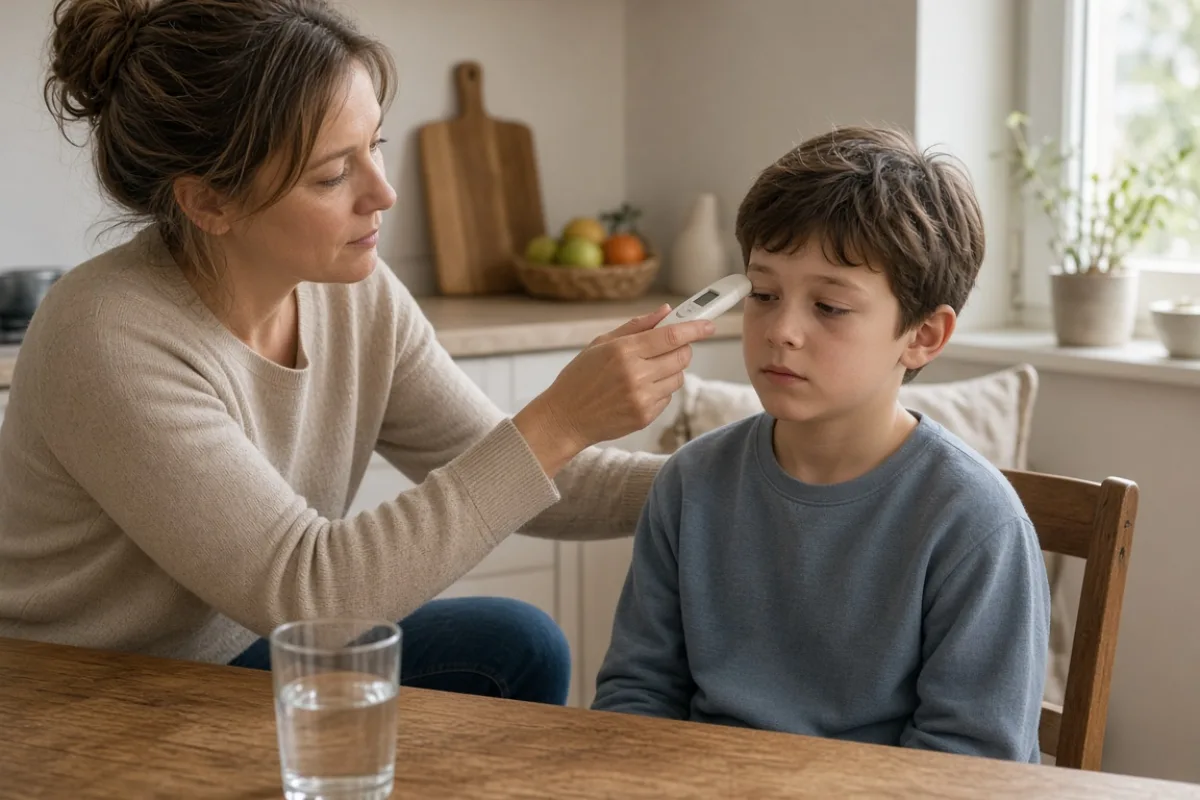 Fever measure school at the age of child and parent