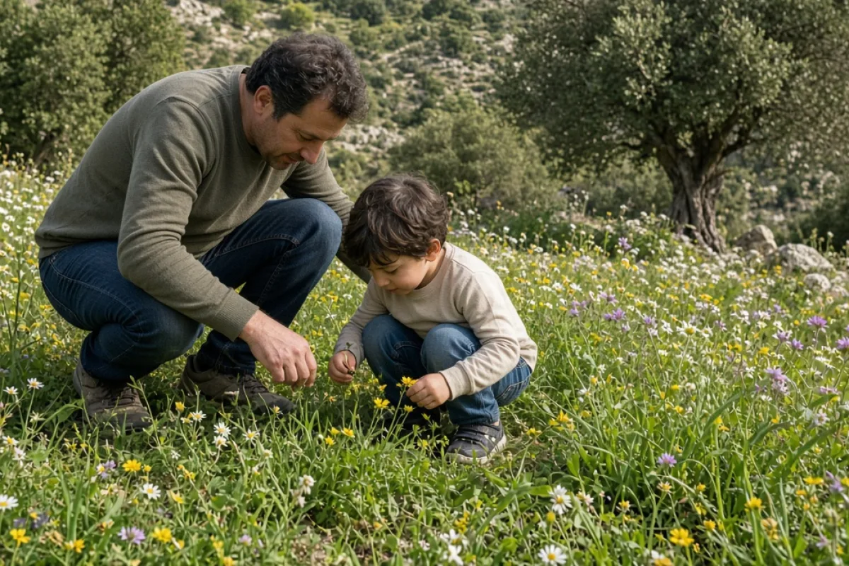 İlkbaharda Kıbrıs’ı çocuklarıyla gezen aile