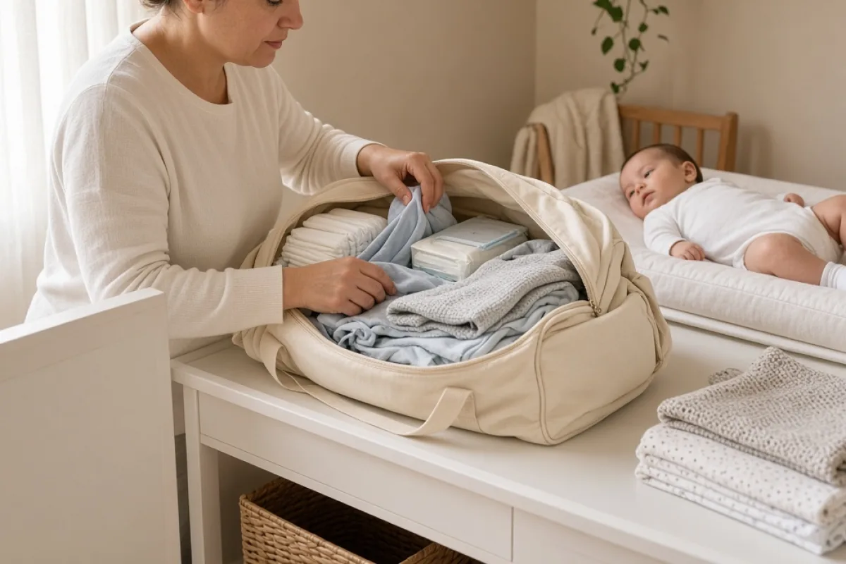 Bebek ihtiyaçları eklenmiş aile acil durum çantası