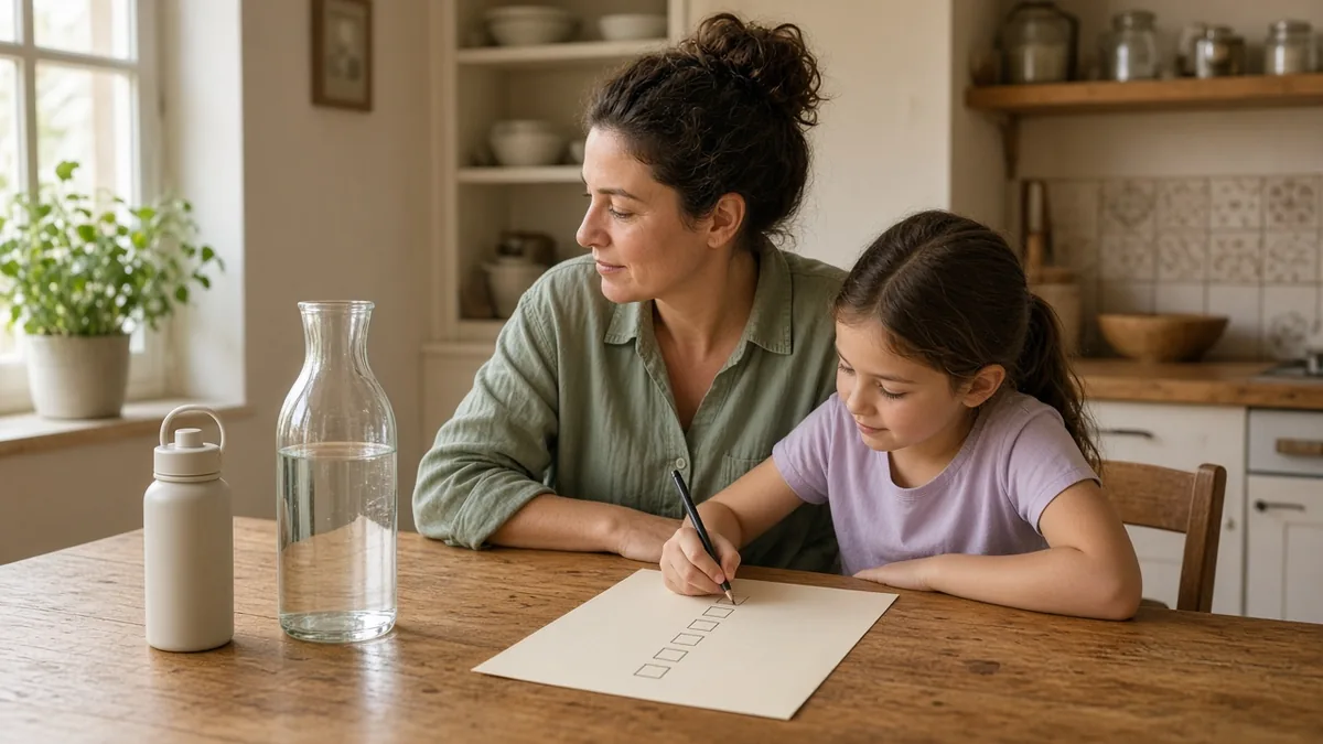 In Cyprus family with children for drinking suyu check list
