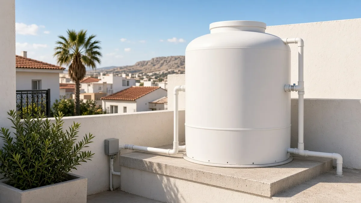 In Northern Cyprus evin water tank and water system
